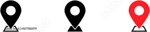 Location icon set, Map pin place marker. location pointer icon symbol in flat style. Location pin icon, Navigation sign
