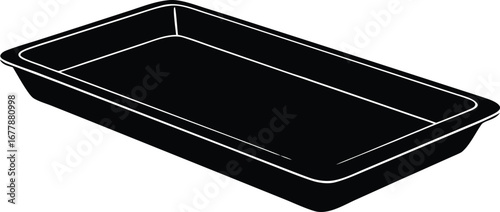 baking tray silhouette vector