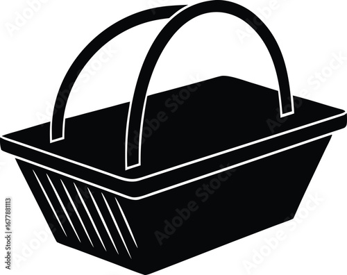 picnic basket silhouette vector