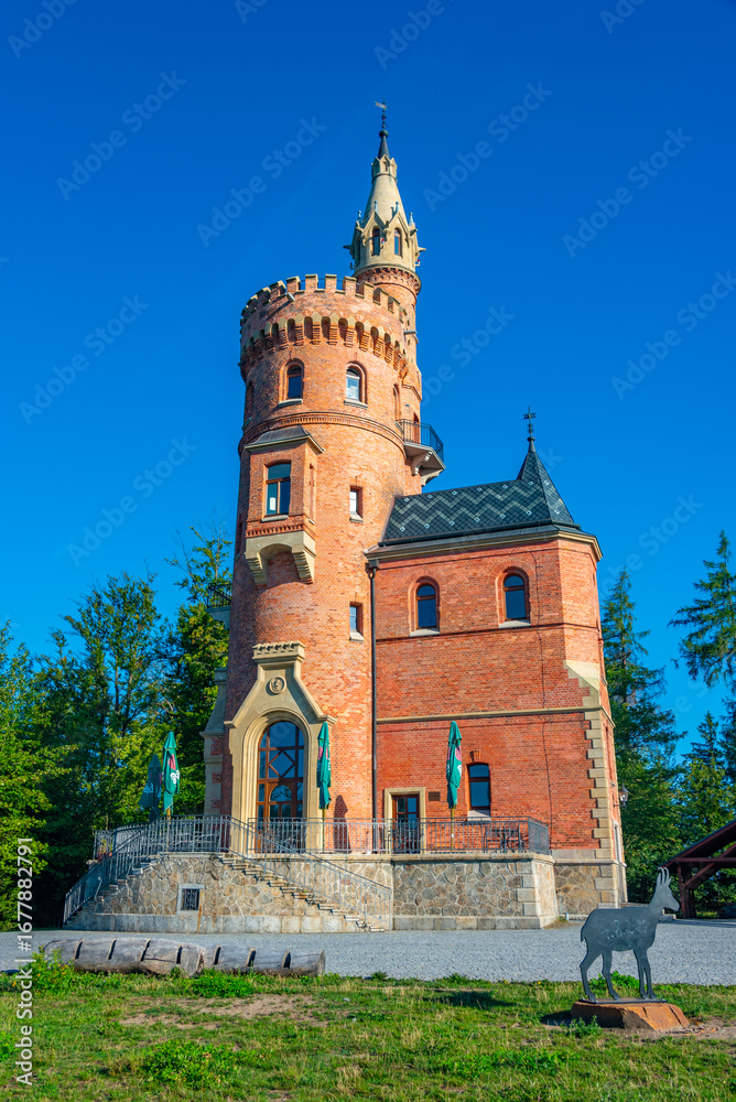 Fototapeta premium Goethe's Lookout Tower in Karlovy Vary, Czech republic