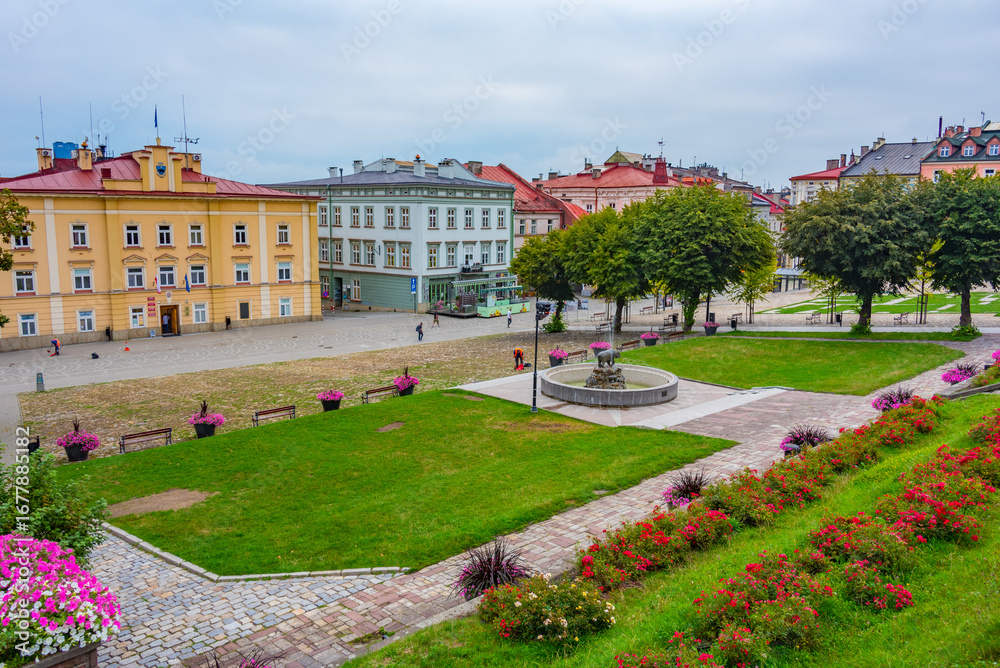 Obraz premium Colourful houses at Rynek square in Przemysl, Poland