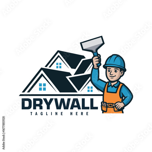 Professional Drywall Logo design template for construction