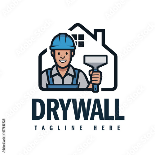 Professional Drywall Logo design template for construction