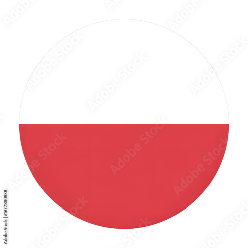 Free Download Poland's National Flag in a Modern Circular Design, Perfect for Patriotic Branding and Cultural Projects - GFXLoad