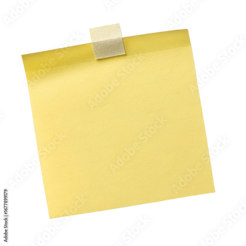 yellow sticky note isolated, Cutout