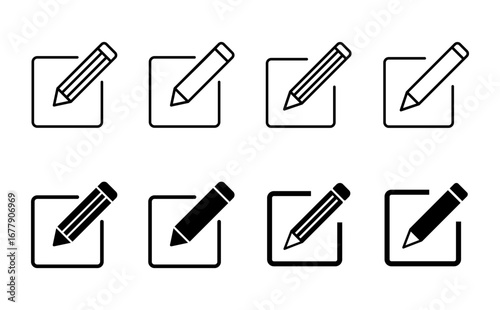 Edit icon set. edit document icon. edit text icon. pencil. sign up