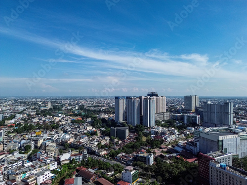 Photos Aerial View of Medan City Skyline in Indonesia
