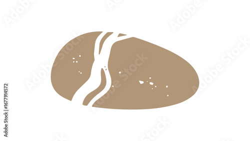 Abstract Pebble Stone With River Pattern Flat Design