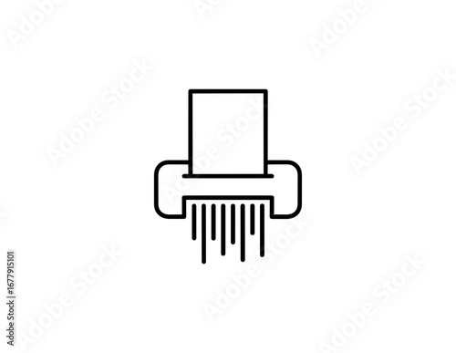 Document Shredder Outline Icon - Paper Destruction Concept