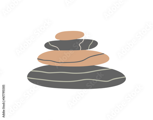 Stacked Stones Illustration, Spa and Relaxation Theme
