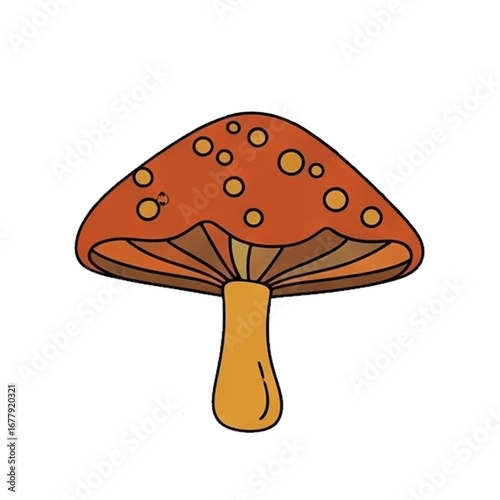 wild mushroom in  white background
