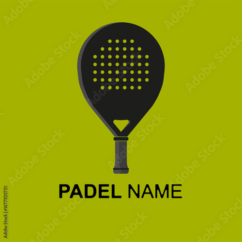 Padel sport name. Logo. Icon. Tennis indoor