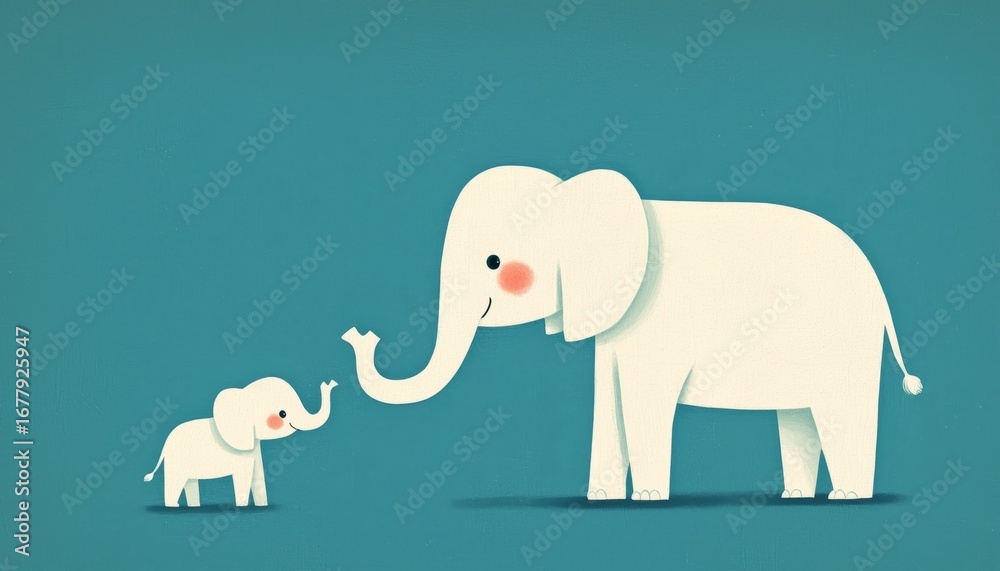 Obraz premium Elephants showcasing love and family bonds.