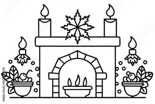 christmas-eve-fireplace-with-candles-bundle-vector.