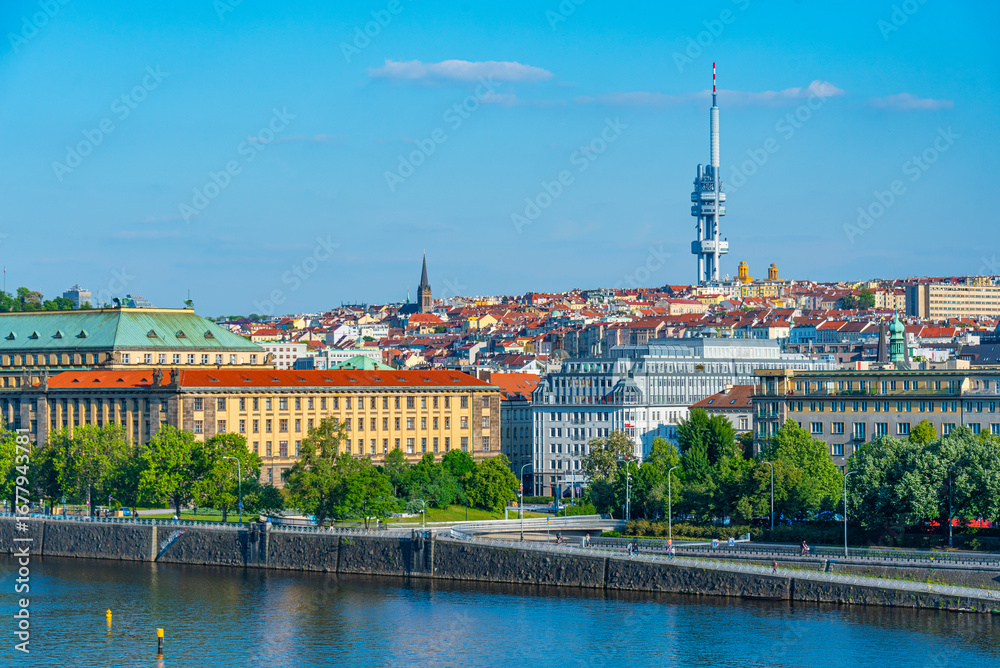 Obraz premium Panorama view of Letna in Prague, Czech Republic