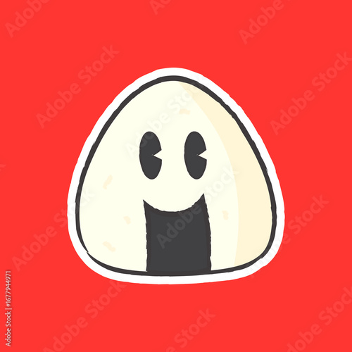 Cute Onigiri Character Vector Illustration