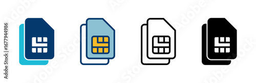 Sim card icon vector isolated on white background. Mobile slot icon. Mobile cellular phone sim card chip.