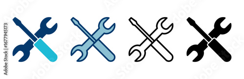 Repair icon vector isolated on white background. Wrench and screwdriver icon. settings vector icon. Maintenance. tools