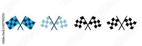 Race flag icon vector isolated on white background. Competition sport flag line vector icon. Racing flag. Start finish flag. Checkered. Start
