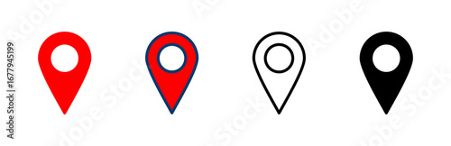 Pin icon vector isolated on white background. Location icon. Map pointer icon. Point. Locator. Address