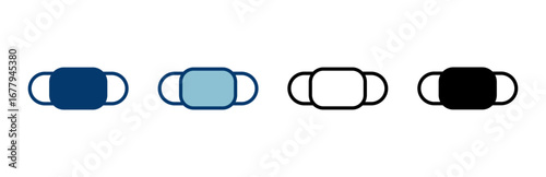 Mask icon vector isolated on white background. Man face with mask icon. Safety breathing masks. Industrial safety N95 mask. Medical mask vector icon.