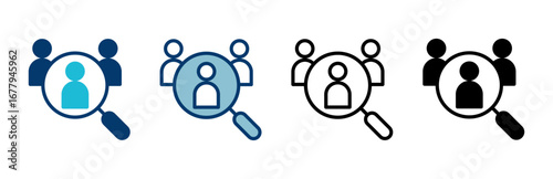 Hiring icon vector isolated on white background. Human resources concept. Recruitment. Search job vacancy icon. Hire. Find people icon