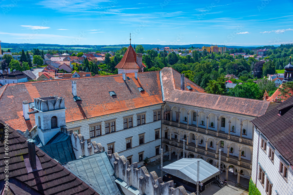 Fototapeta premium Courtyard of castle in Jindrichuv Hradec, Czech republic