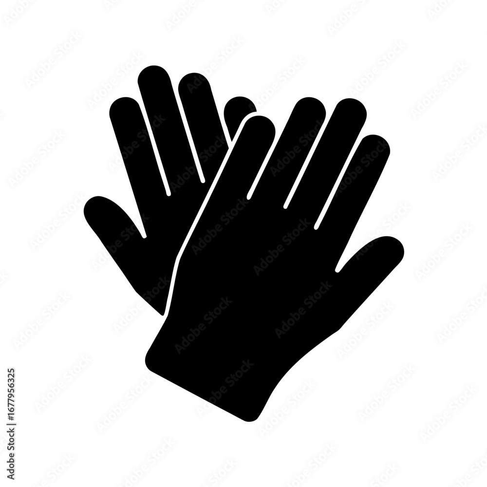 Obraz premium Pair of black protective gloves isolated on a white background