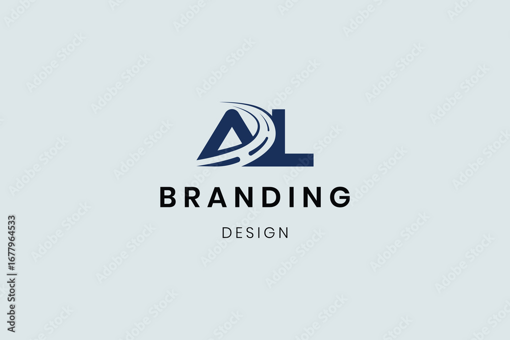Fototapeta premium Element Letter Road Graphic AL Logo Collection