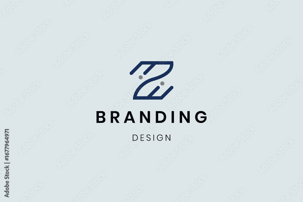 Fototapeta premium Modern geometric Z letter liner logo design