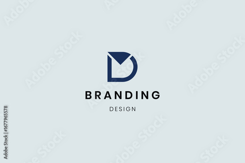 Free Download Modern geometric D letter liner logo design - GFXLoad