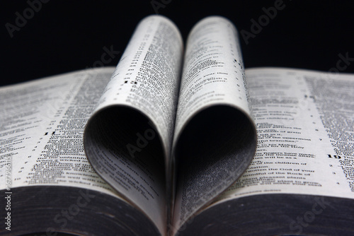 Bible Pages in Heart Shape