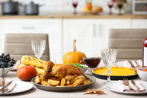 Festive table setting with ...