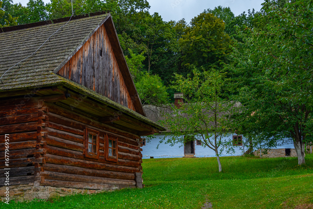 Fototapeta premium Exposition of folk architecture - Saris museum Bardejov - open-a
