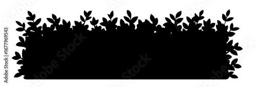 Garden hedge shape silhouette with leafy design, decorative plant border for landscaping, topiary and outdoor greenery