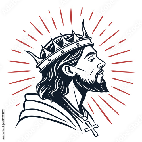 Jesus crowned  radiant  art.