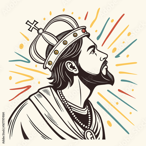 Jesus crowned  radiant  art.