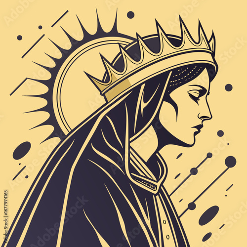 Jesus crowned  radiant  art.