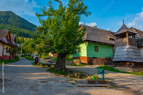 Summer day at traditional Slovakian village Vlkolinec