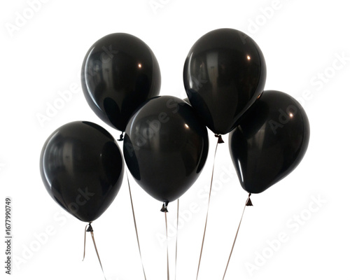 black balloons isolated, cut-out 