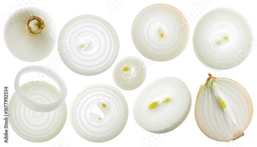 Close-up sliced onions