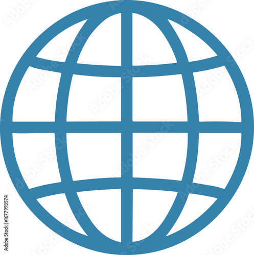 Minimalist Outline Globe Earth Sphere Network Icon Design Element