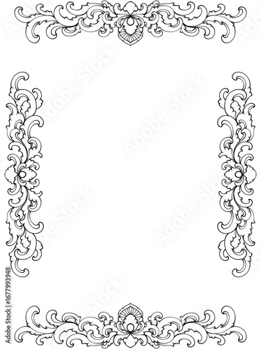 set frame with floral ornament