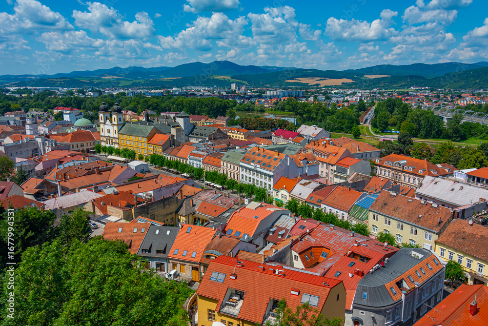 Fototapeta premium Panorama view of the peace square in Trencin, Slovakia