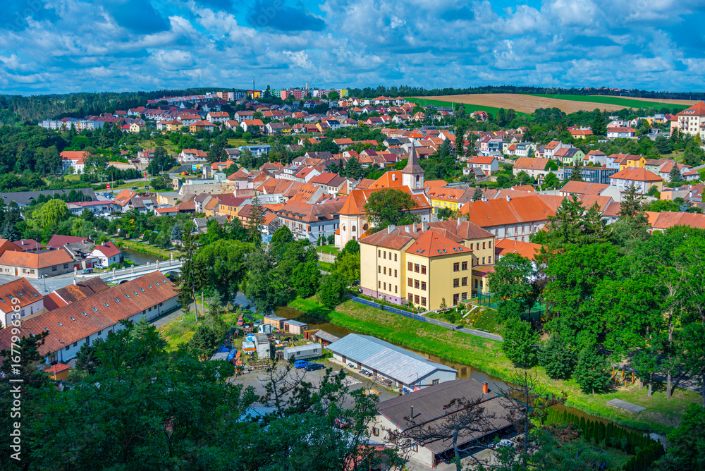 Fototapeta premium Panorama view of Namest nad Oslavou castle, Czech republic
