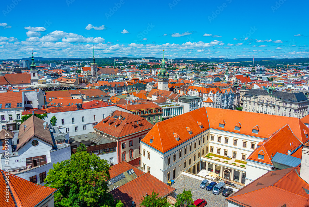 Naklejka premium Skyline of the old town of Brno, Czech republic