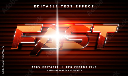 fast 3d vector text effect editable with modern style