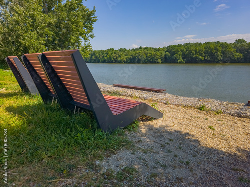 Danube river passing Komarno in Slovakia