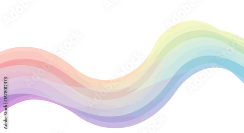 Watercolorstyle wave design with pastel colors flowing from left to right