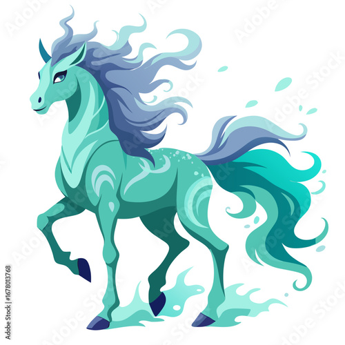 Mystical Horse with Ethereal Mist Flowing from Mane for Fantasy Branding